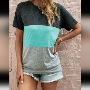 Gray & Blue Basic Summer Top